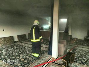 سماور روشن خانه ای را در کاشان به آتش کشاند+ آتش نشانی کاشان 