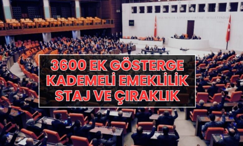 TBMM’de Milyonların Beklediği Düzenlemeler Masada: 3600 Ek Gösterge, Kademeli Emeklilik ve Staj Mağduriyeti